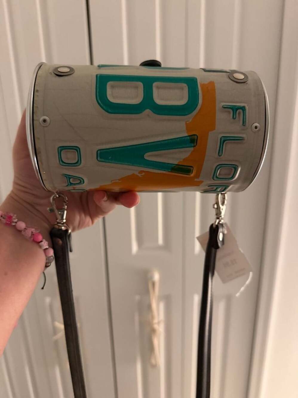 Recycled License Plate Crossbody Bag Florida